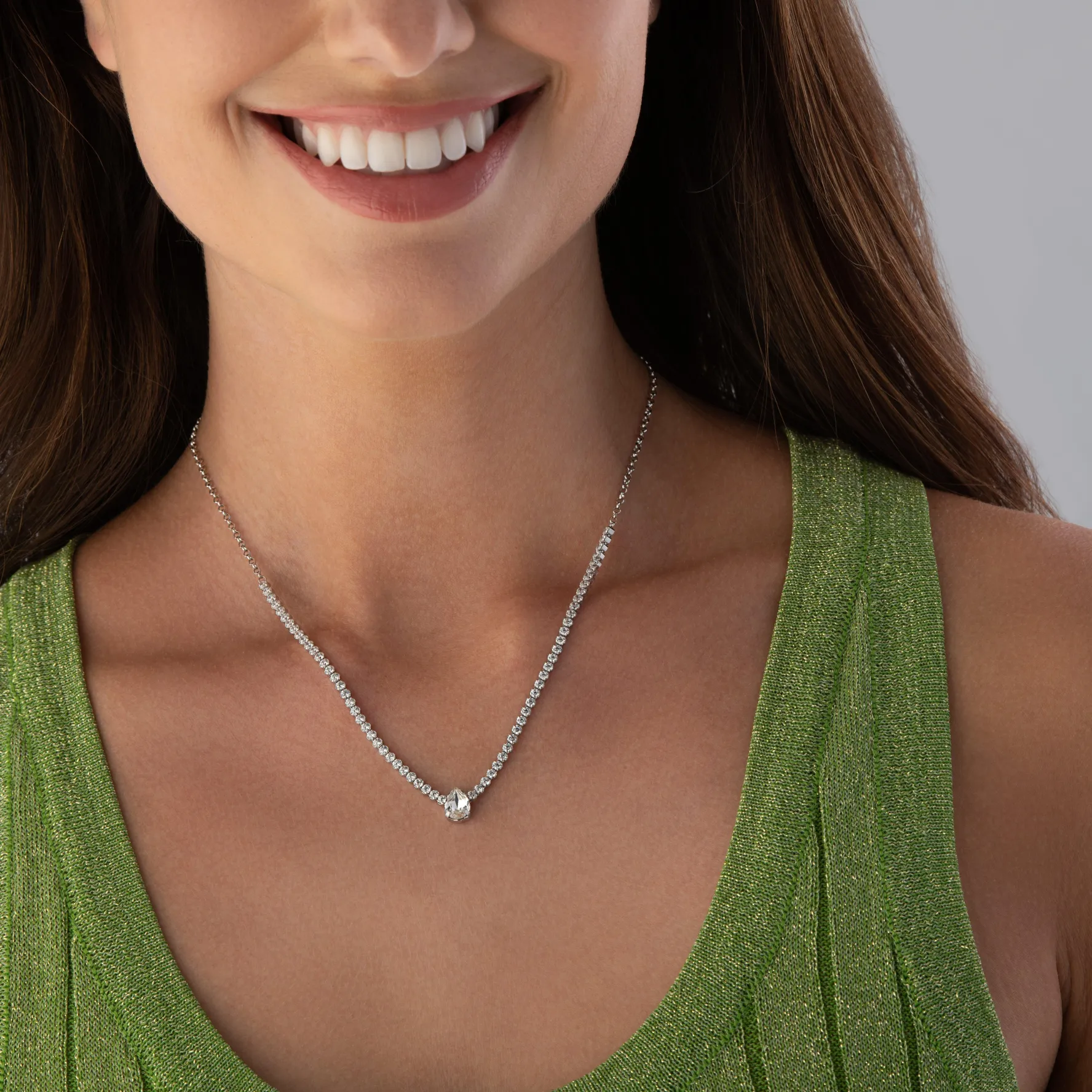 Beaverbrooks Silver Cubic Zirconia Collarette