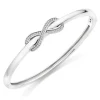 Beaverbrooks Silver Cubic Zirconia Infinity Bangle