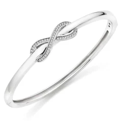 Beaverbrooks Silver Cubic Zirconia Infinity Bangle