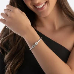 Beaverbrooks Silver Cubic Zirconia Infinity Bangle