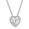 Beaverbrooks Silver Cubic Zirconia Heart Halo Pendant