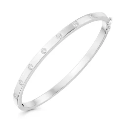 Beaverbrooks Silver Cubic Zirconia Bangle