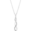 Beaverbrooks Silver Cubic Zirconia Infinity Drop Pendant