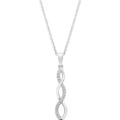 Beaverbrooks Silver Cubic Zirconia Infinity Drop Pendant