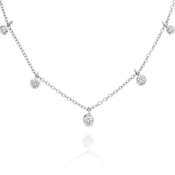 Beaverbrooks Silver Cubic Zirconia Choker Necklace