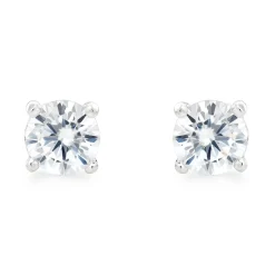 Beaverbrooks Silver Cubic Zirconia Fancy Cut Earrings Set
