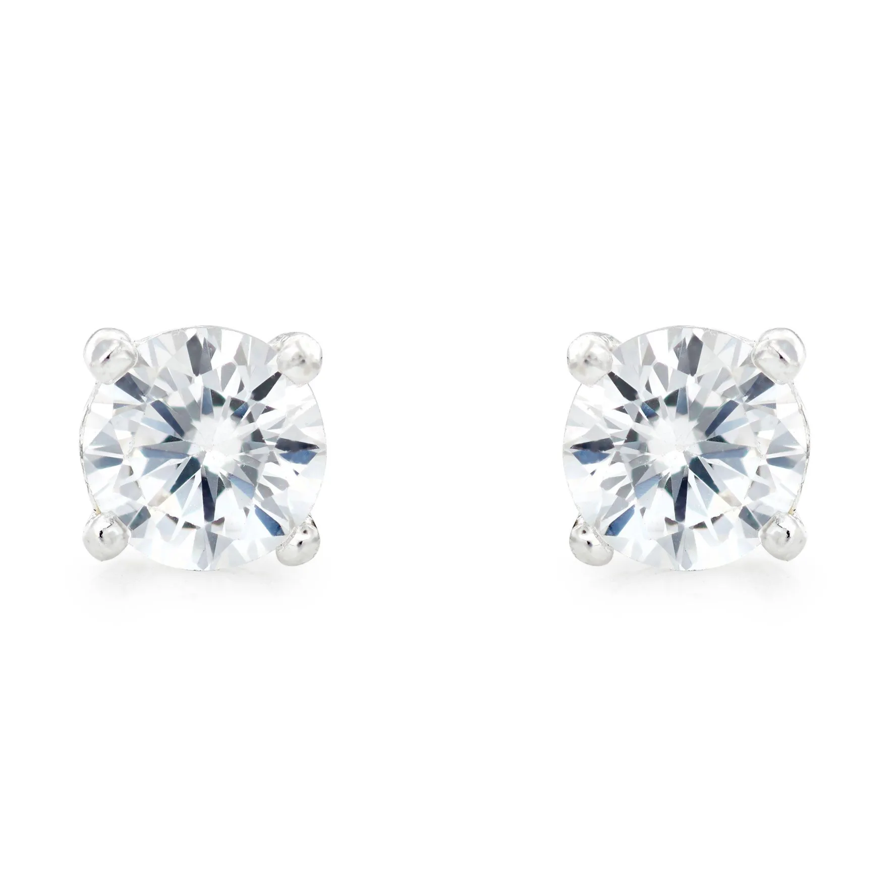 Beaverbrooks Silver Cubic Zirconia Fancy Cut Earrings Set