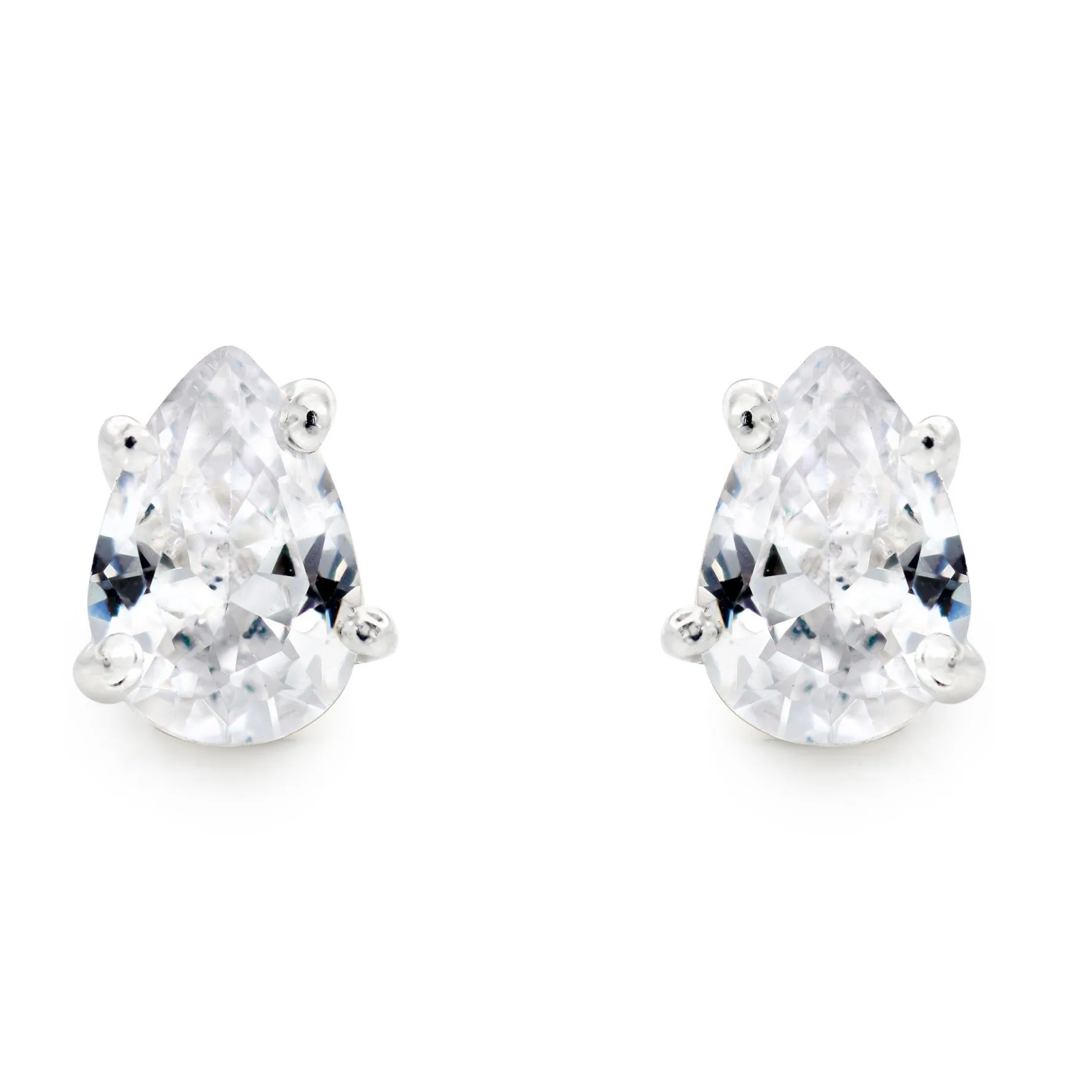Beaverbrooks Silver Cubic Zirconia Fancy Cut Earrings Set