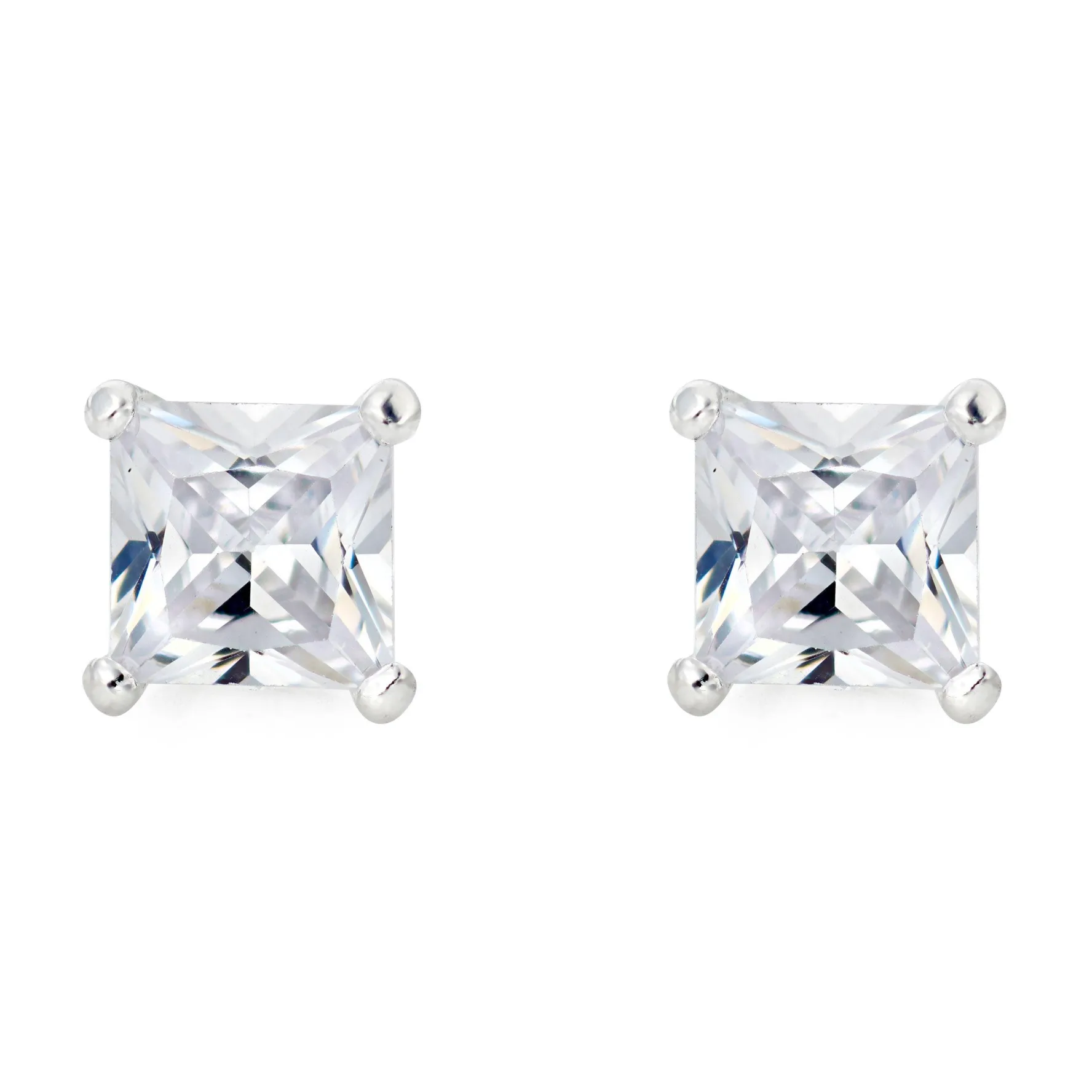Beaverbrooks Silver Cubic Zirconia Fancy Cut Earrings Set