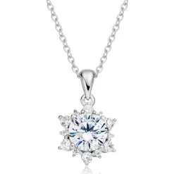 Beaverbrooks Silver Cubic Zirconia Pendant