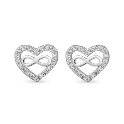 Beaverbrooks Silver Cubic Zirconia Infinity Heart Earrings