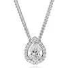 Beaverbrooks Silver Cubic Zirconia Pear Halo Pendant