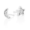 Beaverbrooks Silver Cubic Zirconia Moon & Star Stud Earrings
