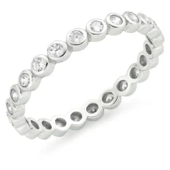 Beaverbrooks Silver Cubic Zirconia Bubble Stacking Ring