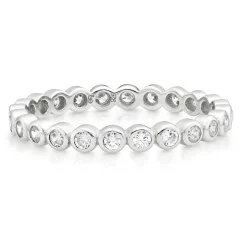 Beaverbrooks Silver Cubic Zirconia Bubble Stacking Ring