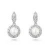 Beaverbrooks Silver Cubic Zirconia Freshwater Cultured Pearl Drop Earrings