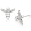 Beaverbrooks Silver Cubic Zirconia Bumble Bee Stud Earrings