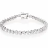 Beaverbrooks Silver Cubic Zirconia Heart Tennis Bracelet