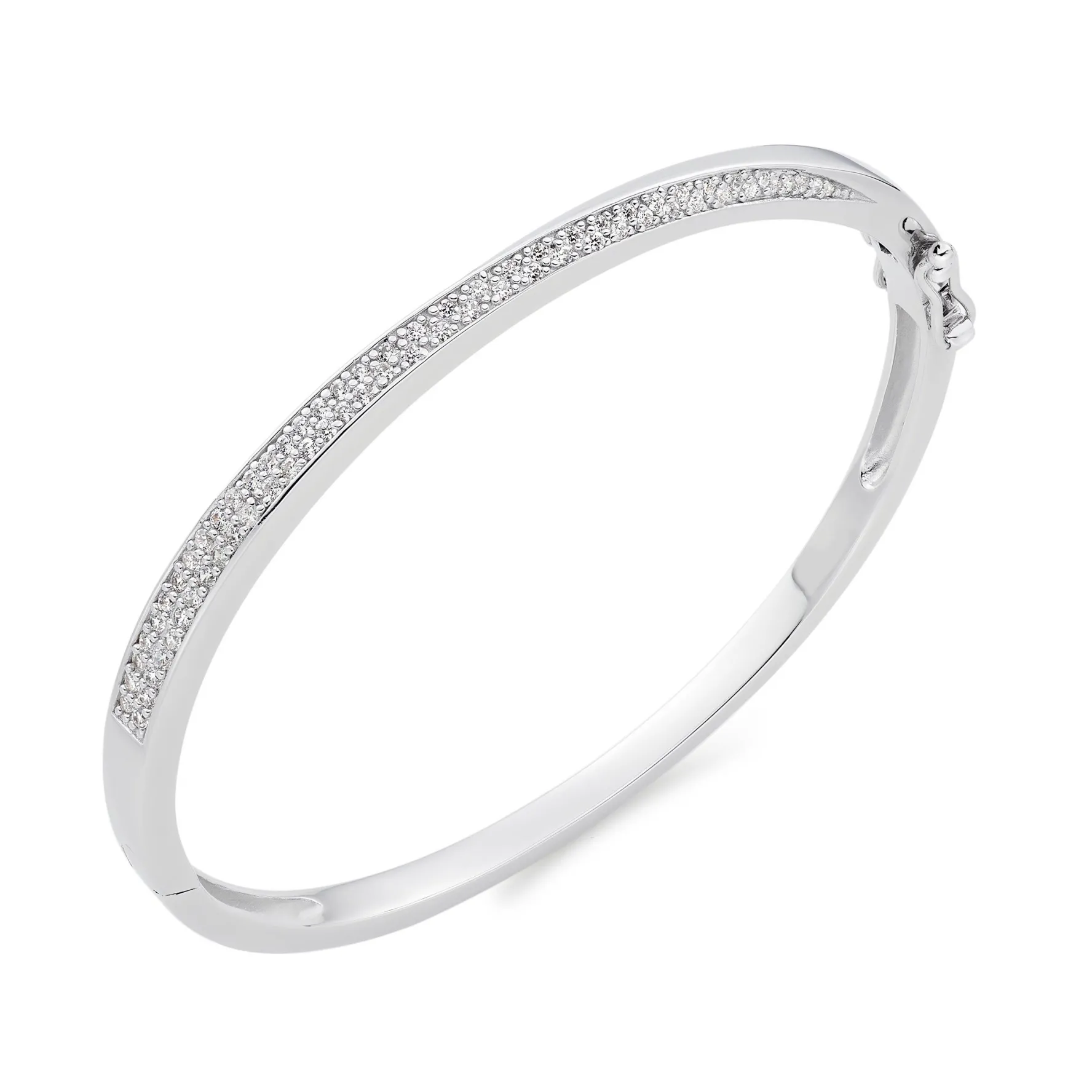 Beaverbrooks Silver Cubic Zirconia Twist Bangle