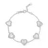 Beaverbrooks Silver Cubic Zirconia Mother of Pearl Heart Bracelet