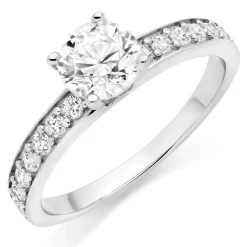 Beaverbrooks Silver Cubic Zirconia Solitaire Ring