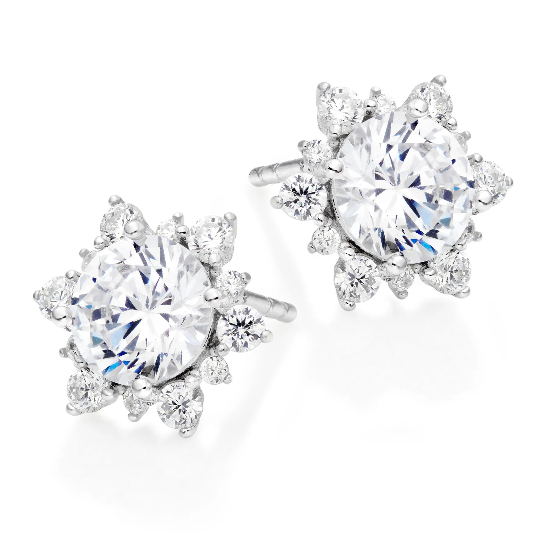 Beaverbrooks Silver Cubic Zirconia Stud Earrings