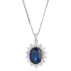 Beaverbrooks Silver Cubic Zirconia and Synthetic Sapphire Pendant