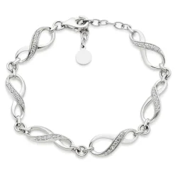 Beaverbrooks Silver Cubic Zirconia Infinity Bracelet