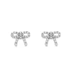 Beaverbrooks Silver Cubic Zirconia Bow Stud Earrings