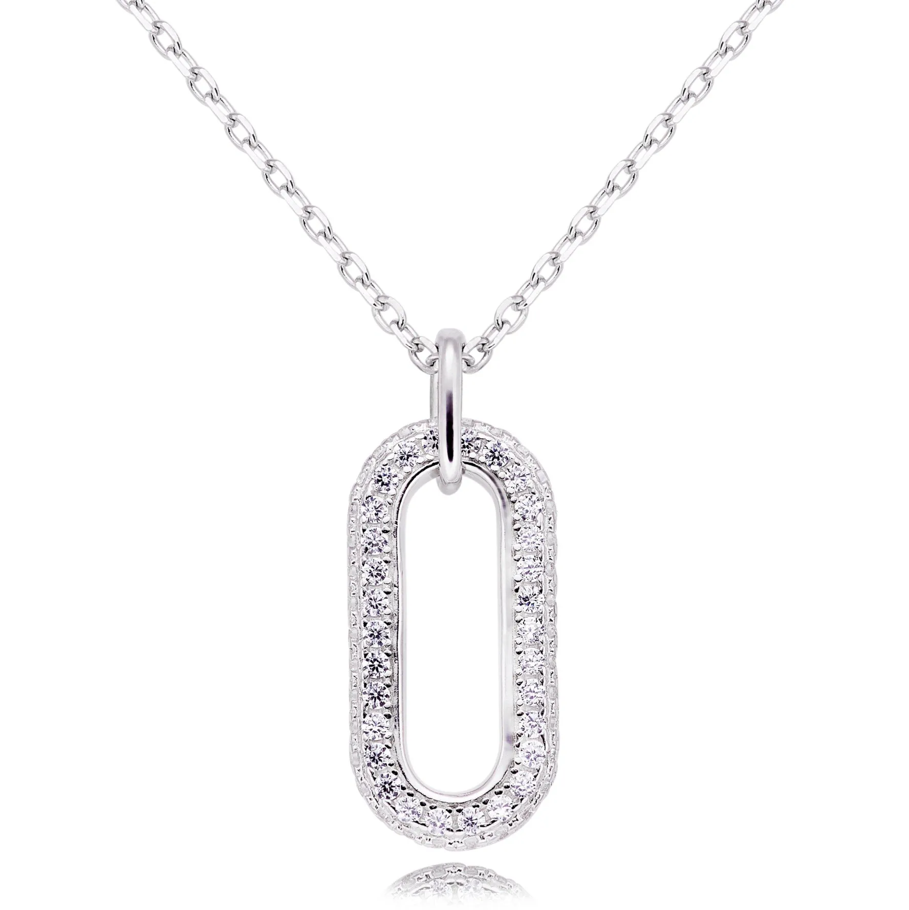 Beaverbrooks Silver Cubic Zirconia Necklace