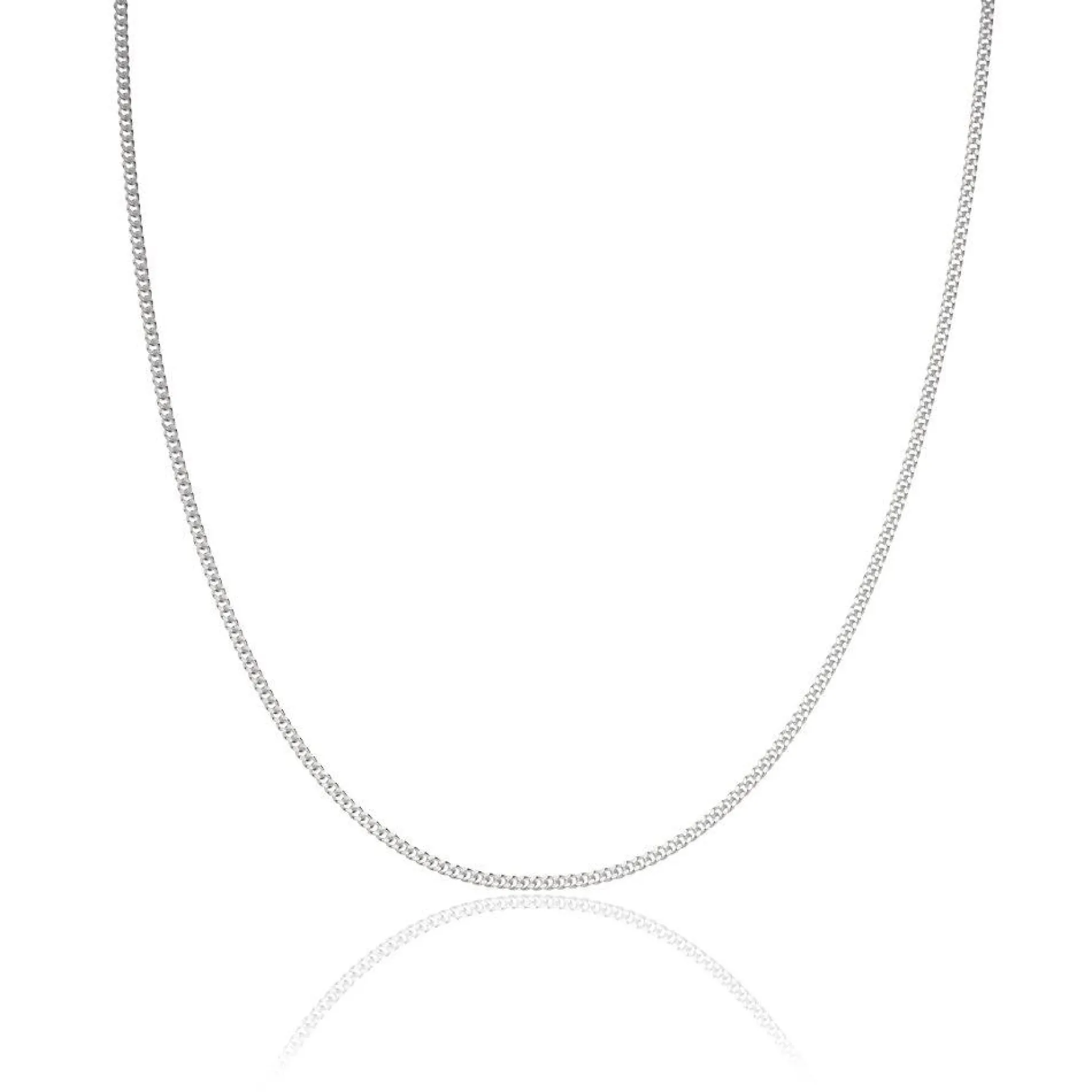 Beaverbrooks Silver Curb Chain 45cm