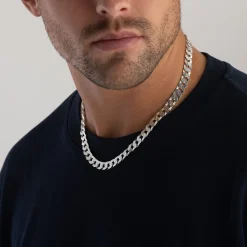 Beaverbrooks Silver Curb Men's Chain
