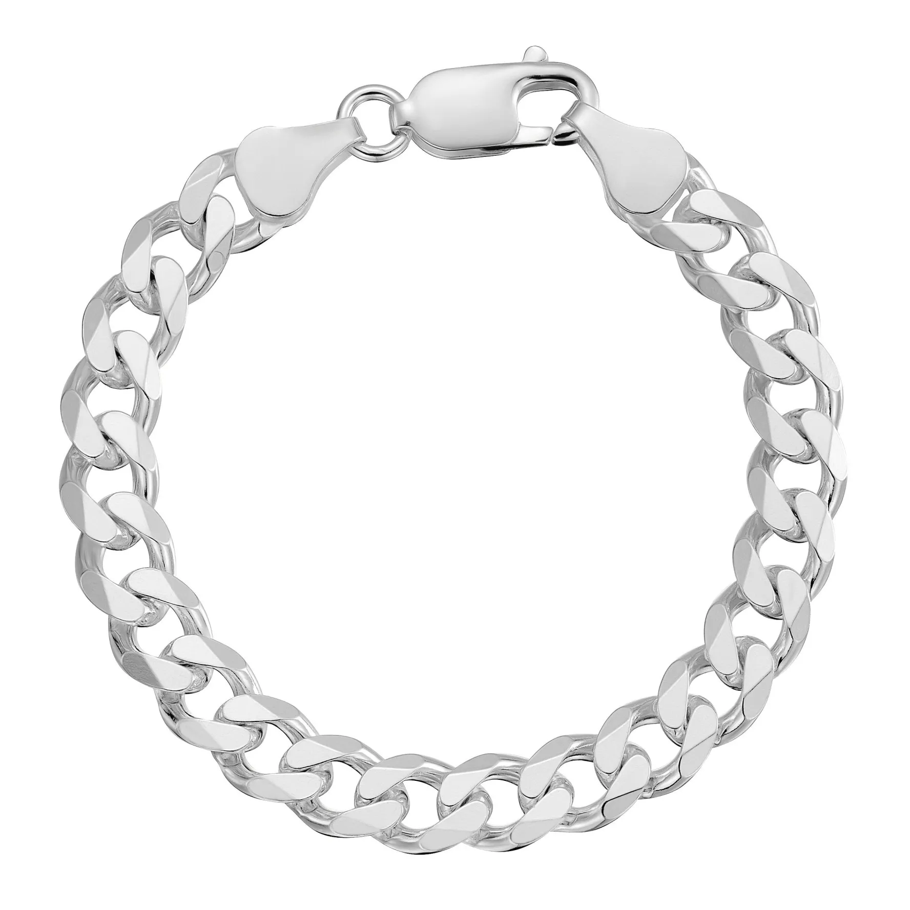 Beaverbrooks Silver Father and Son Wide Curb Bracelet Set