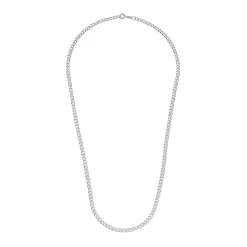 Beaverbrooks Silver Father and Son Curb Chain Set