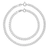 Beaverbrooks Silver Father and Son Curb Bracelet Set