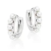 Beaverbrooks Silver Freshwater Cultured Pearl Huggie Hoop Earrings
