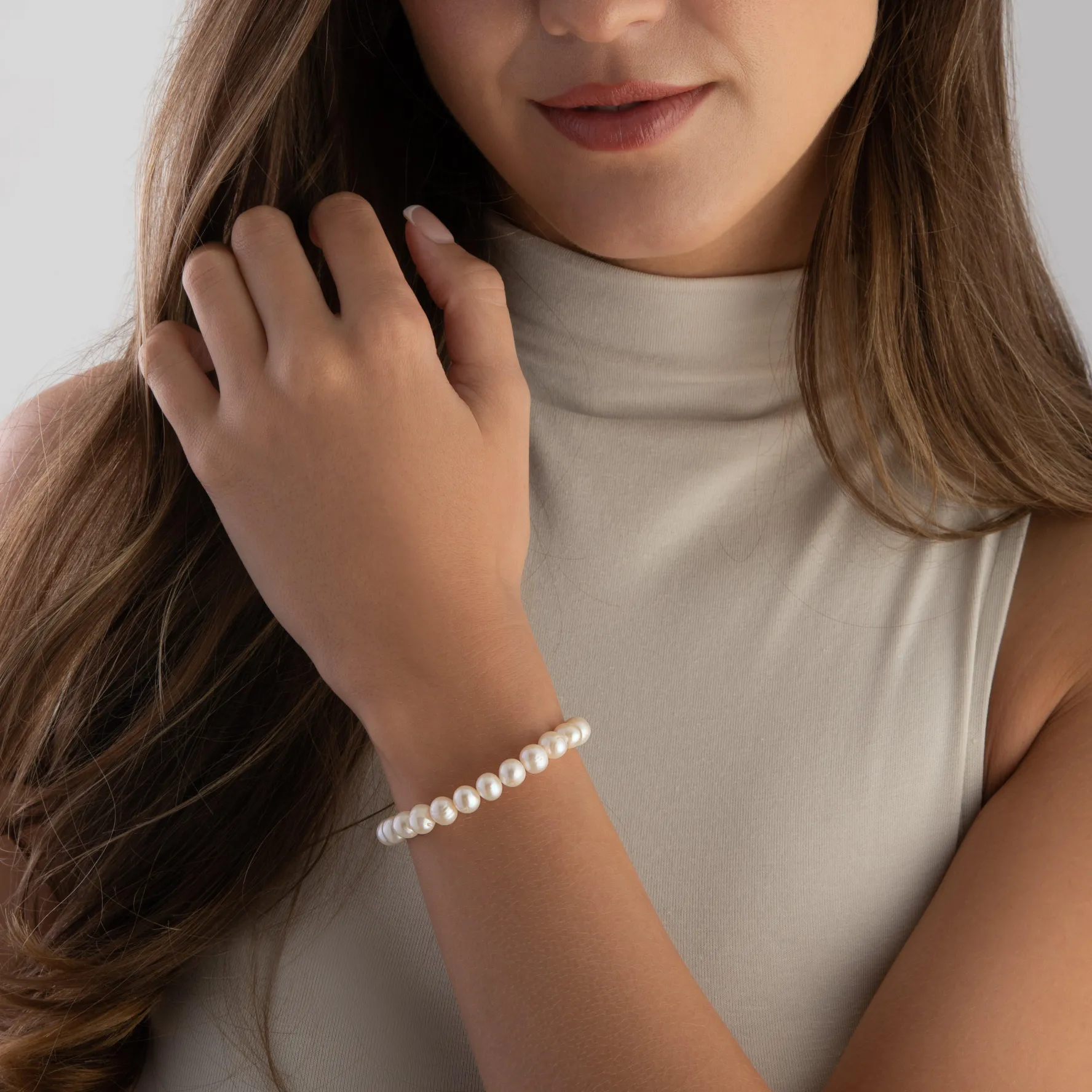 Beaverbrooks Silver Freshwater Cultured Pearl Bracelet