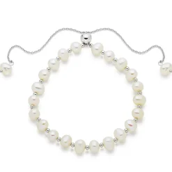 Beaverbrooks Silver Freshwater Cultured Pearl Adjustable Bracelet