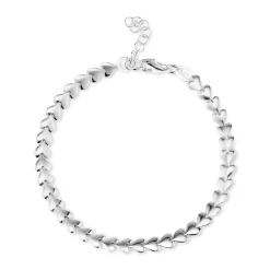 Beaverbrooks Silver Heart Link Bracelet