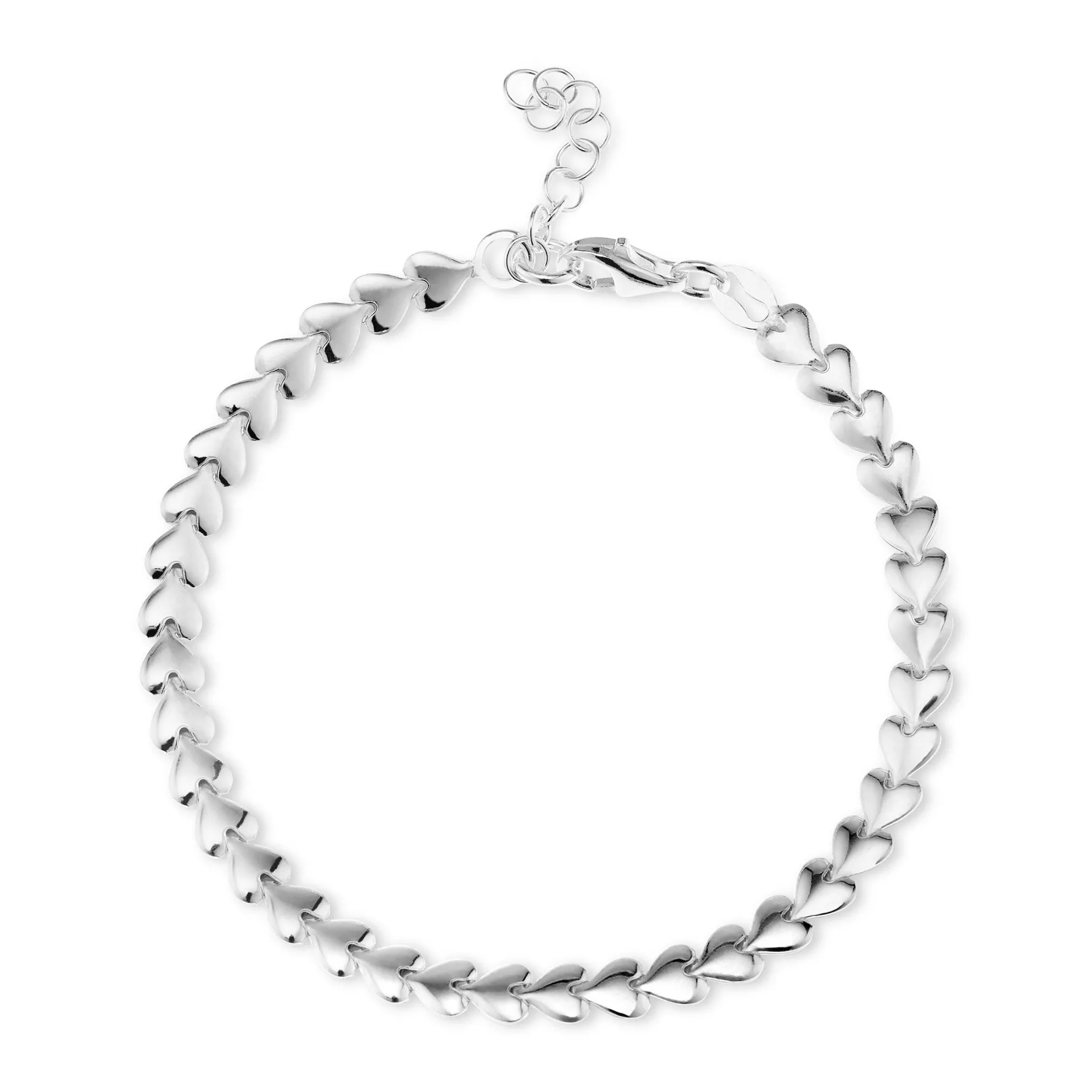 Beaverbrooks Silver Heart Link Bracelet