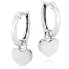 Beaverbrooks Silver Heart Huggie Hoop Earrings
