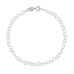 Beaverbrooks Silver Heart Chain Bracelet