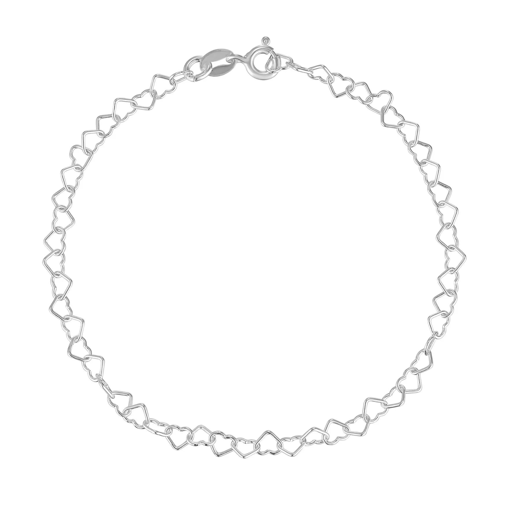 Beaverbrooks Silver Heart Chain Bracelet