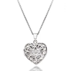 Beaverbrooks Silver Heart Locket Pendant