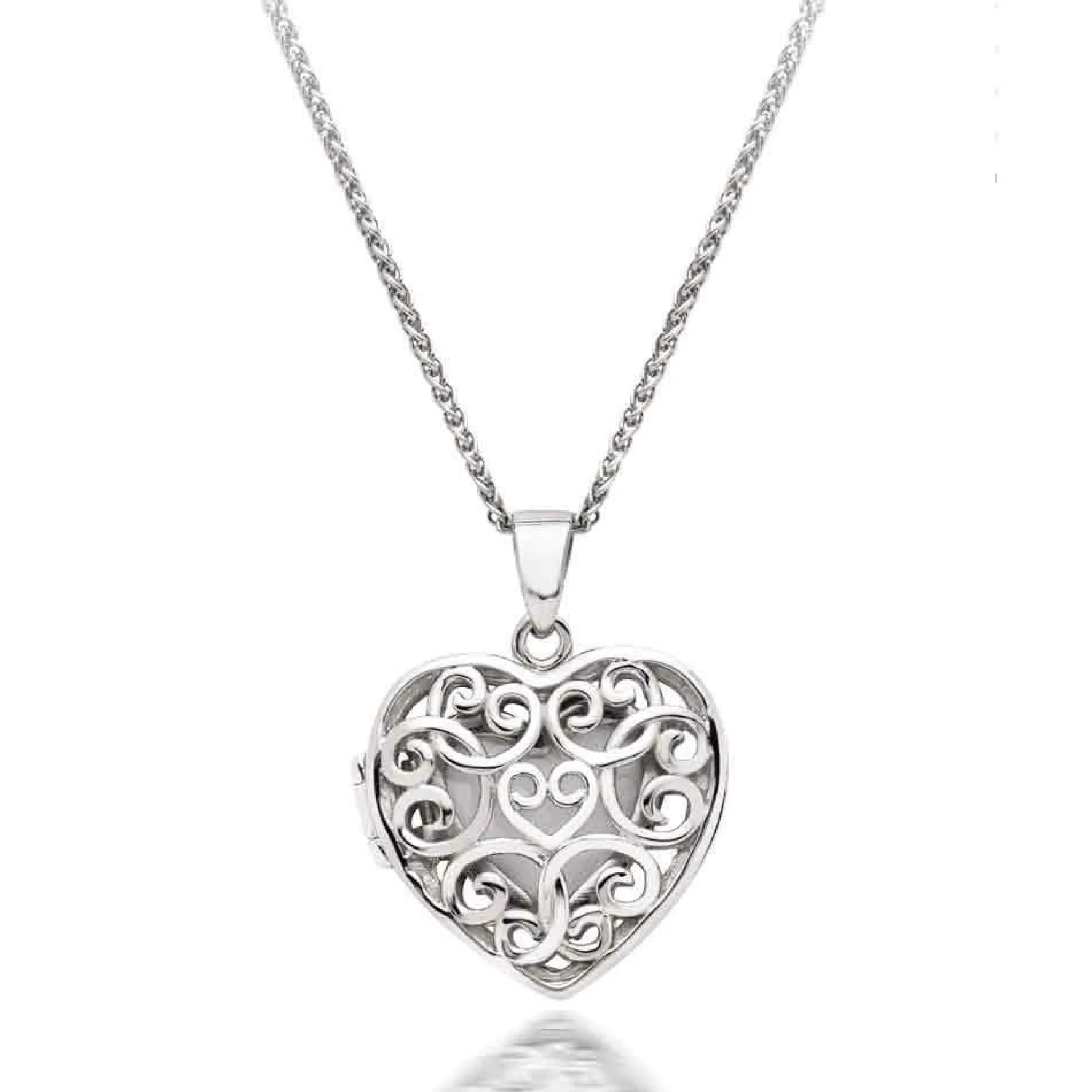 Beaverbrooks Silver Heart Locket Pendant
