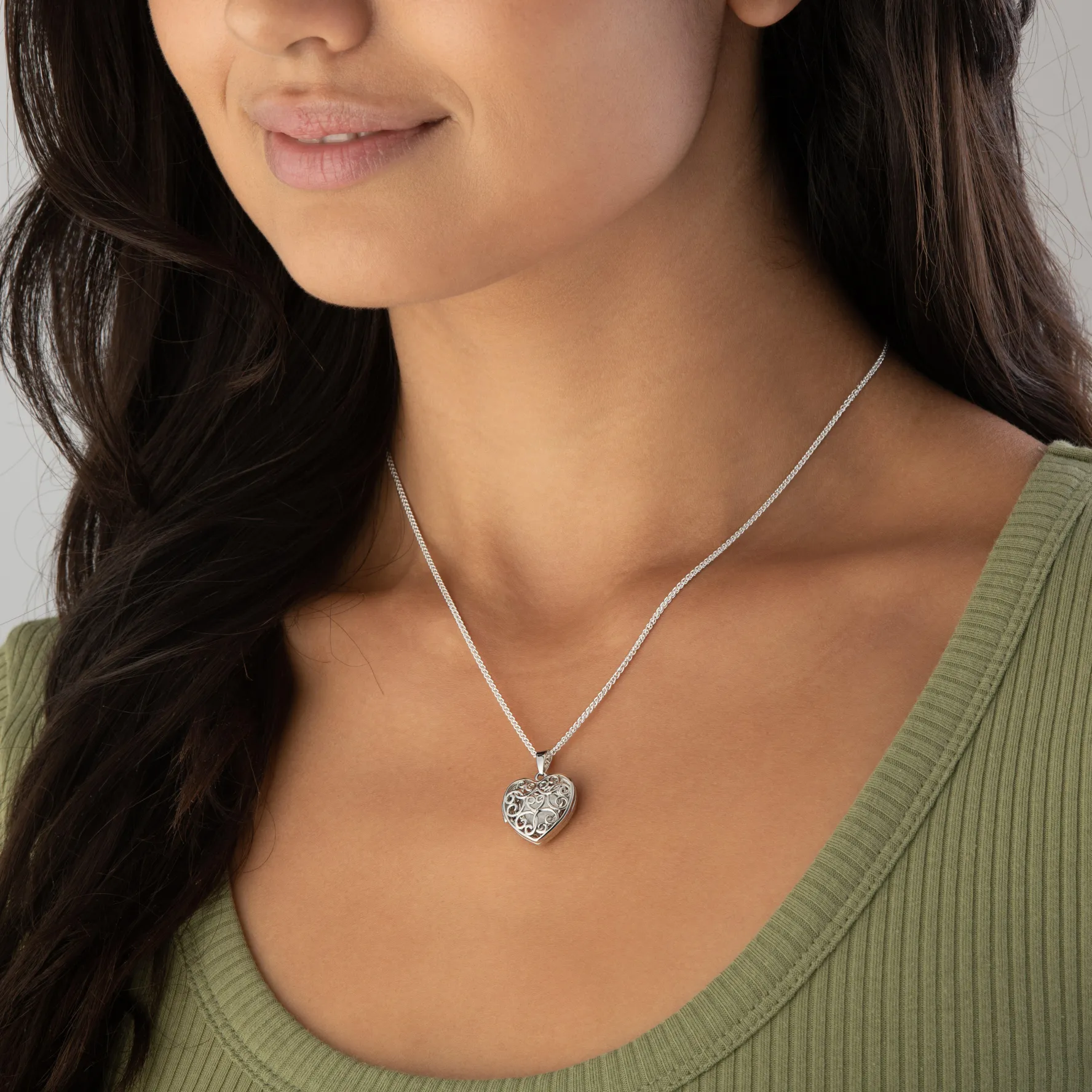 Beaverbrooks Silver Heart Locket Pendant