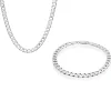Beaverbrooks Silver Men's Curb Chain and Bracelet Set