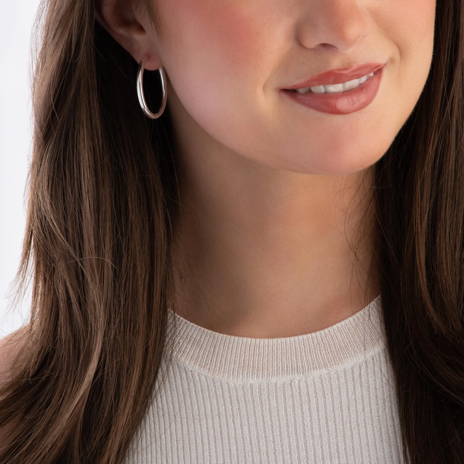 Beaverbrooks Silver 32mm Hoop Earrings