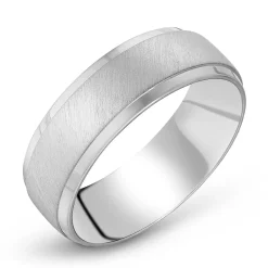 Beaverbrooks Silver 7mm Textured Men's Ring