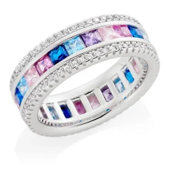 Beaverbrooks Silver Multi Coloured Cubic Zirconia Ring